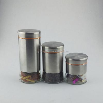 China Used And Empty Glass Material Glass Jar Food Storage Stocked Glass Jar for sale