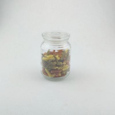 China Stored good quality airtight clear glass cookie jar with glass lid for sale