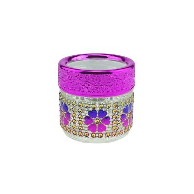 China Mini Airtight Glass Stocked Storage Jar With Beaded Design for sale