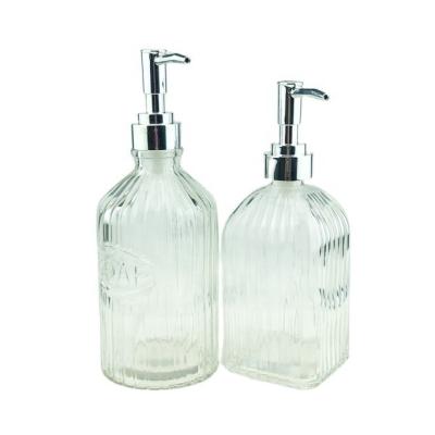 China Personal Care Liquid Soap Atomizer Glass Bottle 500ml Airtight Glass Jar 500g Clear For Perfume Shampoo for sale