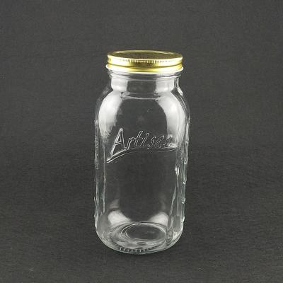 China 2L Glass Mason Jar Stocked With Tinplate Lid For Canning Storage for sale