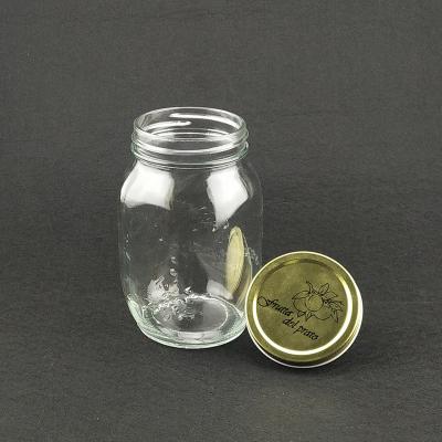 China Wholesale 32oz viable clear glass mason jar with screw cap for canning for sale