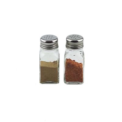 China Stocked 80ml Glass Spice Jar With Metal Hole Screw Cap Lid for sale