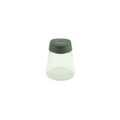 China Clear 100ml Stocked Glass Spice Jar With Hole Plastic Screw Cap Lid for sale