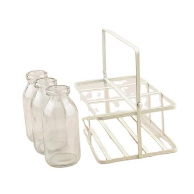 China Freshness Preservation 120ml Clear Glass Jars With Metal Holder Set For Storage Bottle 4OZ for sale