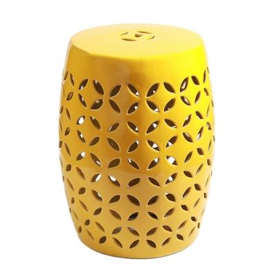 China Removable Cover Sell Well New Type Hollow Pattern Design Chinese Ceramic Drum Stool for sale