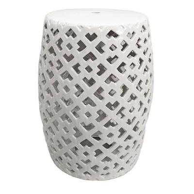 China Cover Removable Wholesale Customized Multicolor Cavity Pattern Ceramic Drum Stool Good Quality for sale