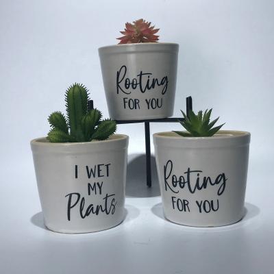 China 2021 Hot Selling Minimalist Small Letter Garden Cheap Fresh Type Customized Logo Modern Succulents Planter Flower Pot for sale