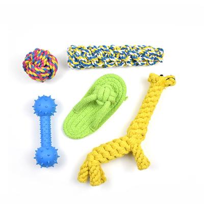 China Amazon Best Selling Pet Toy Set Practical And Bite Cotton Rope Dog Resistant Chew Resistant Toy Sustainable for sale