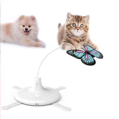 China Stored Rotating Electronic Automatic Rotating Cat Teaser Stick Butterfly Cat Toy Cat Self Entertainment Toy for sale