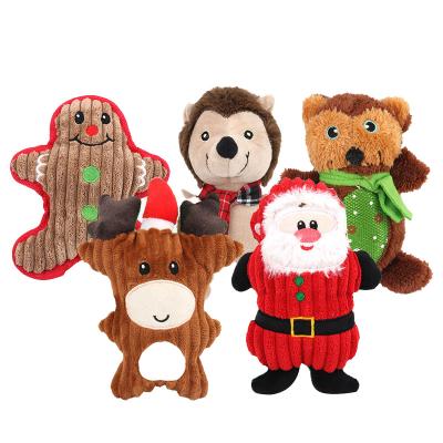 China Stocked Dog Christmas Pet Plush Interactive Chew Toy Squeak Dog Toys for sale