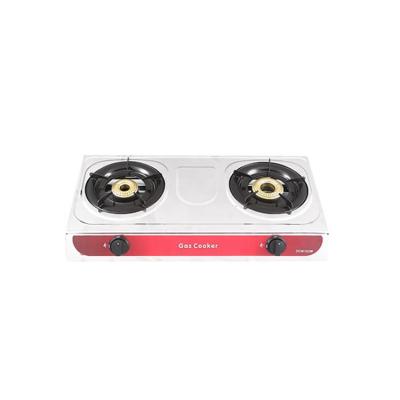 China Household Appliances Chinese Cast Iron 2 Burner Lighter Small Automatic Household Kitchen Table Top White Gas Stove With Air Protection for sale