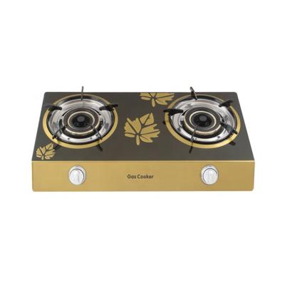 China Factory price cast iron cheap double burner high power residential electric japanese lpg gas stove easily cleaned for sale