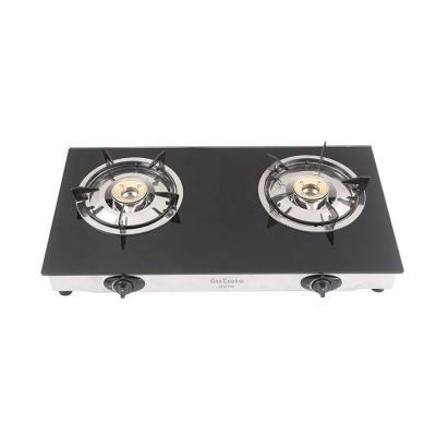 China Household low price advance the industry South Korea tabletop kitchen stainless double head gas cooker cast iron electric cooker for sale