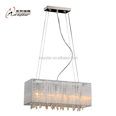 China Modern Contemporary High Quality Fabric Wire Square Pendant Light for sale