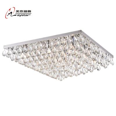 China Modern Decorative Vintage Square Crystal Beads Ceiling Light Big Size for sale