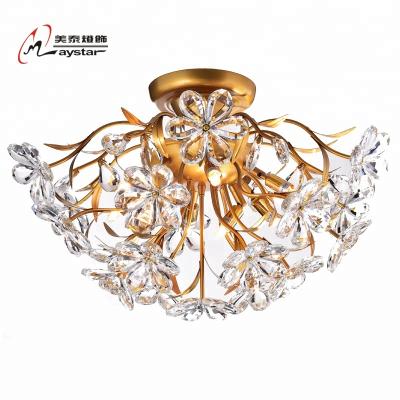 China Modern Indoor Decorative LED Crystal Flower Chandelier Ceiling Chandelier for sale