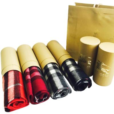 China Biodegradable custom size cylinder box printing logo container packaging white paper tube packaging for cloth underwear cover for sale