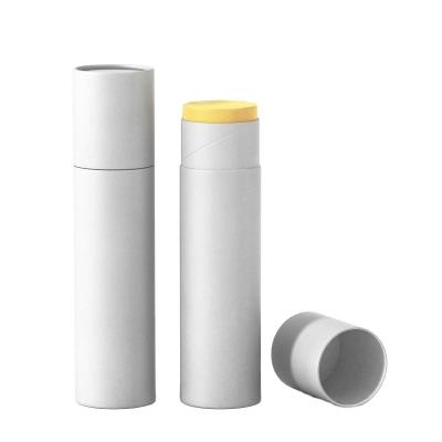 China Murrun 7g 5g 10ml biodegradable lipbalm lipstick paper tube white cosmetic lip balm lift for sale