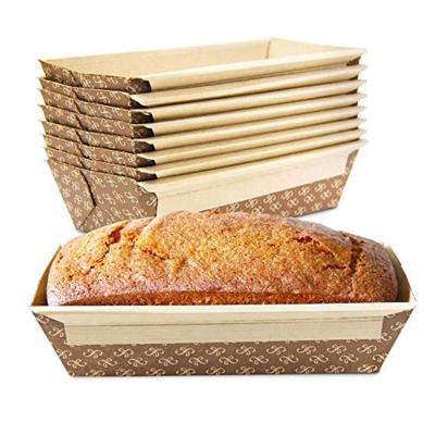 China Corrugated Recyclable Baking Pans Rectangle Baking Tray Microwave Tray Bread Cake Wrapper Disposable Paper Square for sale