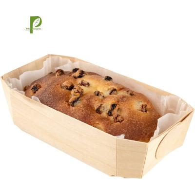 China 34 oz Disposable Wooden Baking Pans 100 Oven Ready Disposable Loaf Pans with Parchment Paper Liners Wooden Containers for Baking for sale