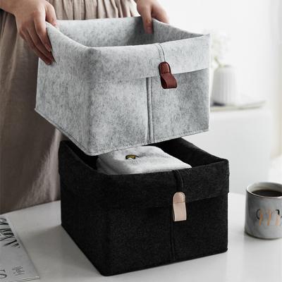 China Nordic Best Viable Selling Household Felt Storage Basket Bins Desktop Storage Box Felt Storage Basket for sale