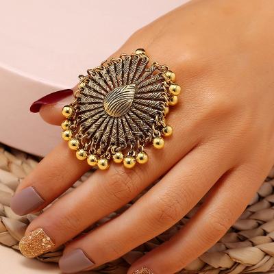 China Vintage Fashion Trend Creative Retro Personality Ring Exaggerated Water Drop Shaped Opening Adjustable Rings for sale