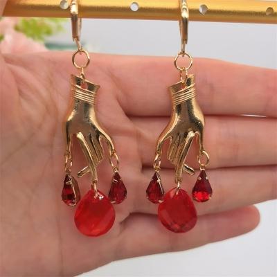 China Defender of the Widow and Orphan CLASSIC Dangle Earrings With Witcher Red Gothic Vampire Blood Drops Boho Spooky Bohemian Earrings for sale