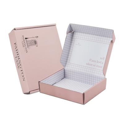 China Custom Materials Packaging Pink E-Commerce Recycled Shipping Box for sale