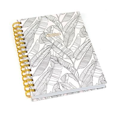 China A4 Hardcover Gold Spiral Notebook Custom Printed for sale