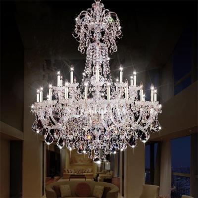 中国 Traditional Modern White LED Pendant Light Luxury Candle Light Fixture For Church Large Crystal Chandelier Lamp 販売のため