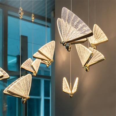 China Dropshipping Modern Creative Butterfly LED Pendant Ceiling For Home Nordic Butterfly Chandelier Light en venta