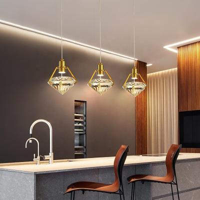 China Modern Creative Diamond Ceiling Chandelier Lamps Crystal Hanging Gold Led Metal Luxury Romantic Bedroom Pendant Light en venta