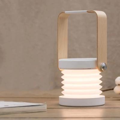 China Bedside 360 ​​Night Light Table Light Creative Rechargeable Rotatable Portable Folding Led Wooden Desk Lamp For Camping zu verkaufen