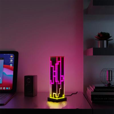 China Modern Cube Design LED Light RGB Multicolor Lamp For Home Remote Desk Table Decor Bedroom Color Portable Desk Lamp Lighting zu verkaufen