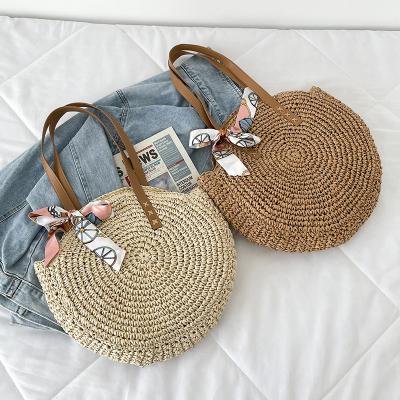 China 2021 Vintage New Arrival Women Tote Handwork Handbag Straw Bags Woven Rattan Bag for sale