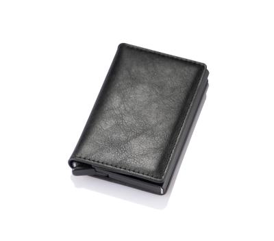 China Brush Anti-theft Anti-theft Men's Wallet Brake Aluminum Alloy Card Explosive Package Small for sale