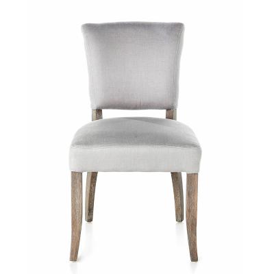 China Cheap Antique Vintage Lay French Fabric Upholstered Solid Wood Furniture Dining Chair for sale