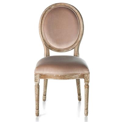 China Hotel Dining Room Banquet Convertible Wood Wedding Round Back Chairs Luxury French Dining Chair for sale