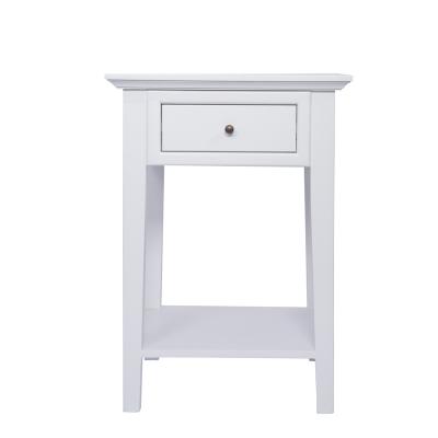 China One Drawer Bedroom Furniture Set Convertible White Square Birch Bedside Table for sale