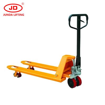 China Building material stores hand pallet truck with 3.5mm thickness 2ton 2.5ton 3 ton 5ton manual hand forklift for sale en venta