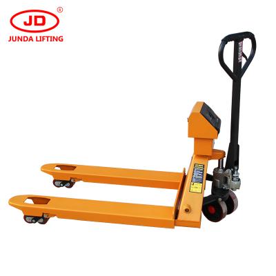 China Round Solid Steel High Lift Hydraulic 5t Hand Pallet Truck Forklift With Ladder en venta