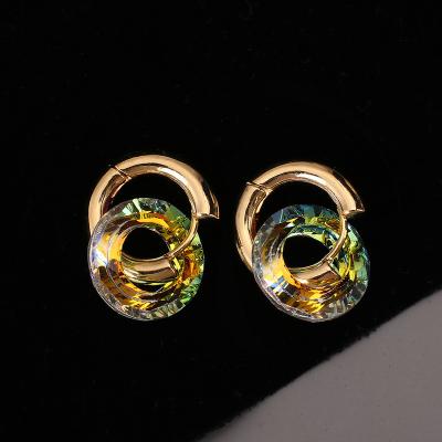 China 2021 CLASSIC Trendy Circle Transparent Colorful Round Earrings For Women Geometric Dangle Earring Statement Jewelry Gift Wholesale for sale