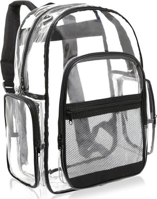 China Other Wholesale Custom Waterproof Clear Transparent PVC School Backpack For Sports Travel College for sale