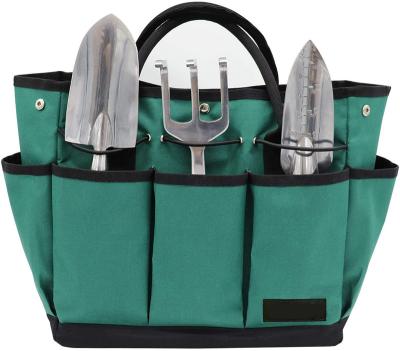 China Heavy Duty Canvas Water Resistant Portable Custom Garden Tool Kit Organizer Bag For Gardener for sale