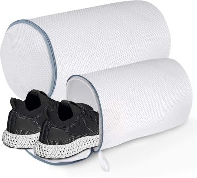 China Customized Casual Recycle Breathable Mesh Wash Shoes Laundry Bag With Zipper for sale