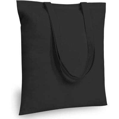 China Economic White Plain Reusable Black Supermarket Bags Cotton Shopping Grocery Bag For Daily Life for sale