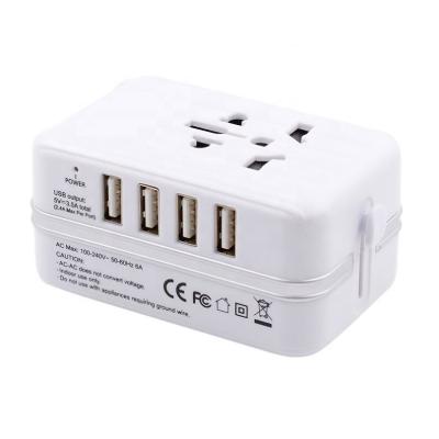 China 4 USB Ports Support Style Multifunctional Customizable Universal 4 Classic Adjustable Plug Travel Charging Adapter for sale