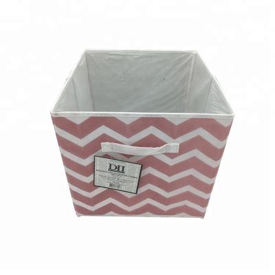 China OYUE Sustainable 13*13*13 Inch Stored Desktop Foldable Cloth Storage Box For Clothes for sale