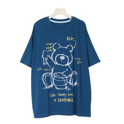 China Compressed Casual preppy style Offset cartoon pattern loose Women's T-shirt for sale